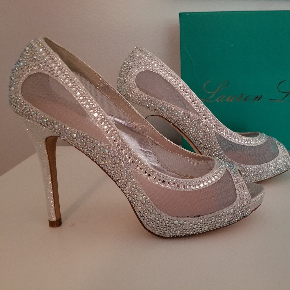 Rhinestone wedding heels